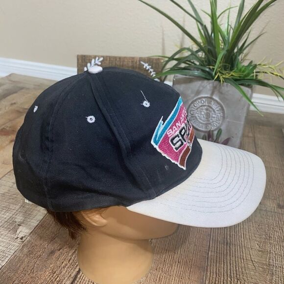 Vintage 90's AJD San Antonio Spurs Black NBA Retro Snapback Hat - Picture 5 of 7